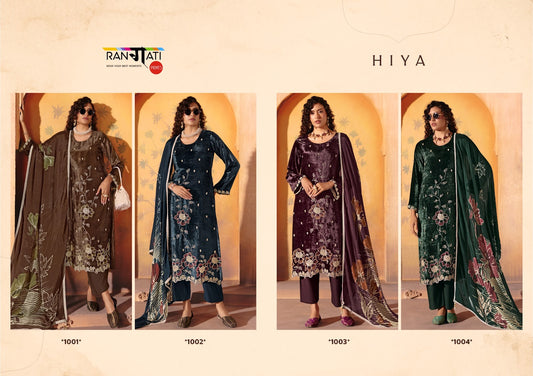 Hiya Rangati Prints Velvet Suits Supplier Ahmedabad
