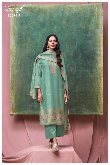 Hiyana S5374 Ganga Woven Silk Pant Style Suits Manufacturer