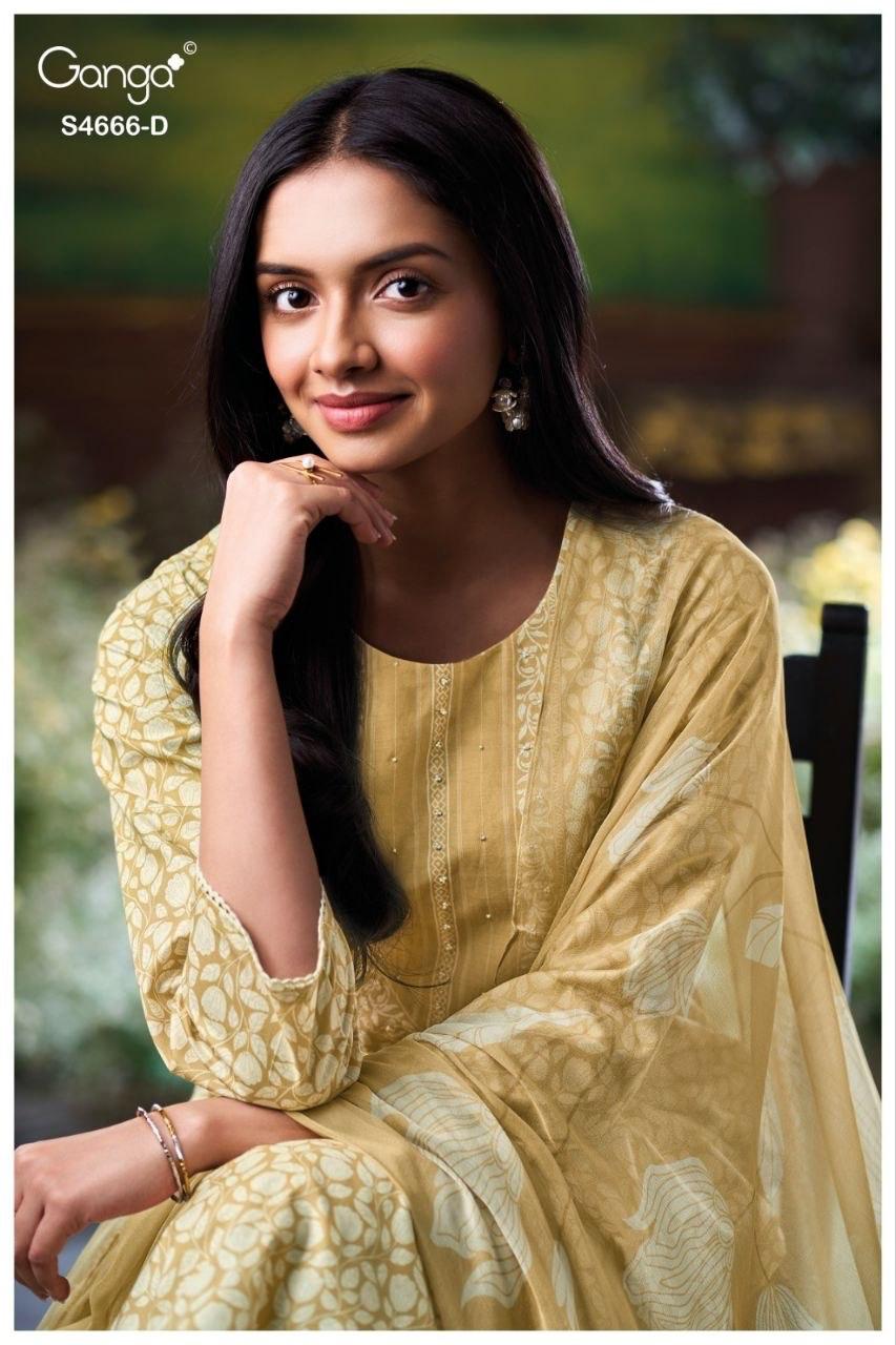 Hiyanika S4666 Ganga Cotton Plazzo Style Suits Manufacturer India
