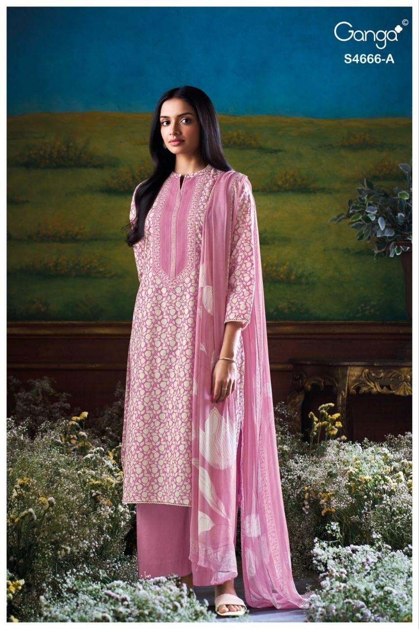 Hiyanika S4666 Ganga Cotton Plazzo Style Suits Manufacturer India