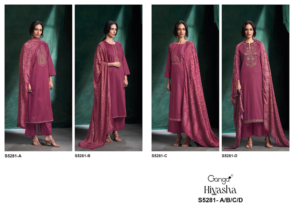 Hiyasha S5281 Ganga Corduroy Plazzo Style Suits Wholesaler