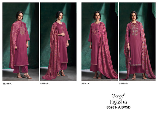 Hiyasha S5281 Ganga Corduroy Plazzo Style Suits Wholesaler