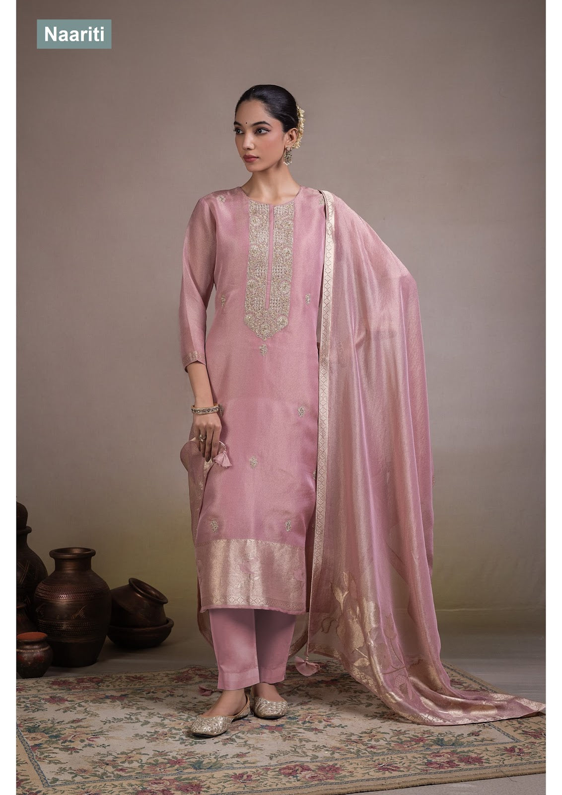 Hizaq 2818 Naariti Silk Jacquard Pant Style Suits Supplier