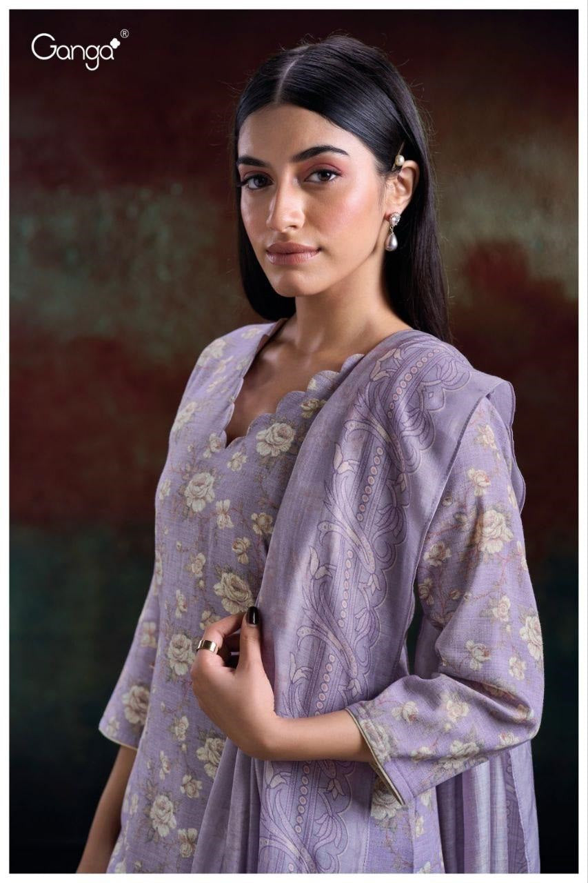 Hlaing 2869 Ganga Cotton Pant Style Suits Wholesale Rate