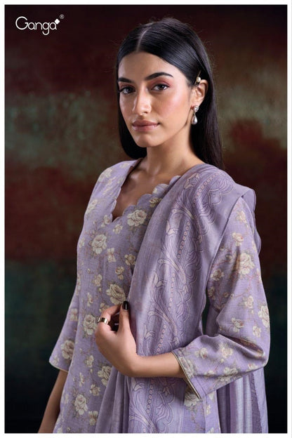 Hlaing 2869 Ganga Cotton Pant Style Suits Wholesale Rate