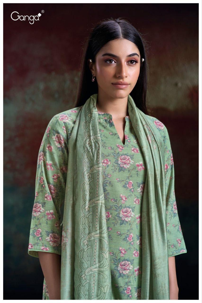 Hlaing 2869 Ganga Cotton Pant Style Suits Wholesale Rate