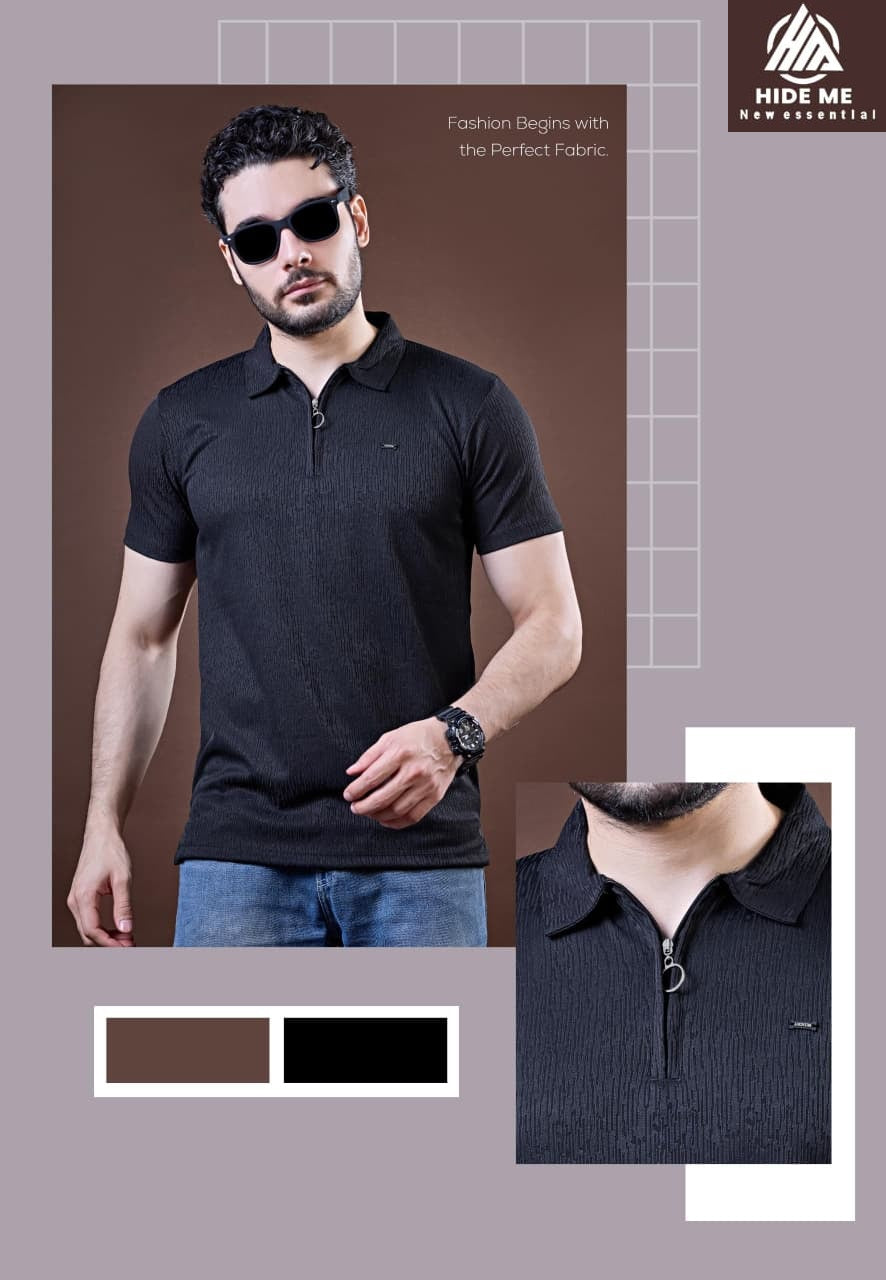 Hm 146 Hide Me Jacquard Knit Mens Tshirts Wholesaler Gujarat