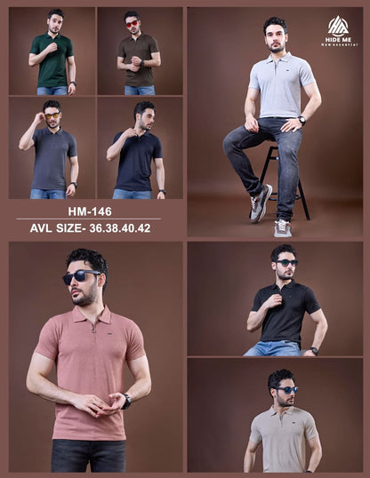 Hm 146 Hide Me Jacquard Knit Mens Tshirts Wholesaler Gujarat