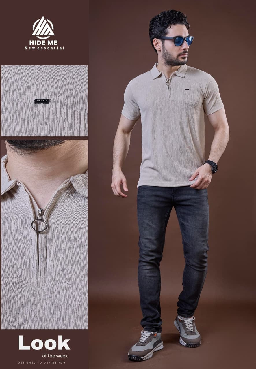 Hm 146 Hide Me Jacquard Knit Mens Tshirts Wholesaler Gujarat