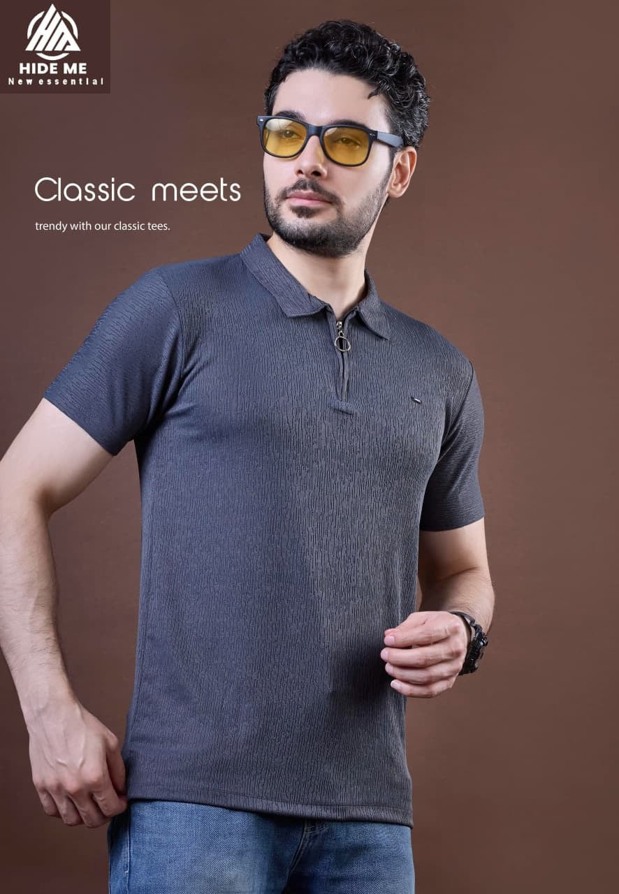 Hm 146 Hide Me Jacquard Knit Mens Tshirts Wholesaler Gujarat