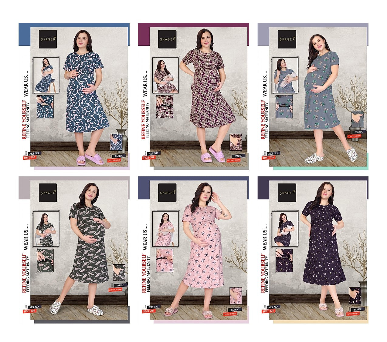 Hmt Vol 2 Maternity Short Skager Cotton Feeding Night Gown Wholesale Rate