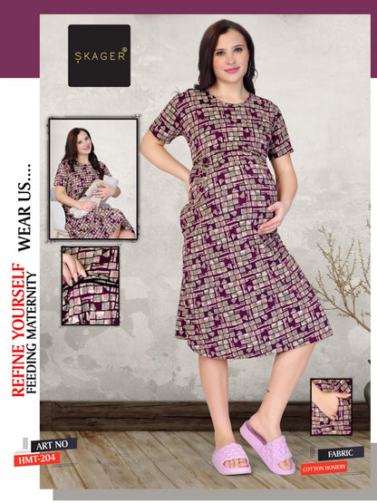 Hmt Vol 2 Maternity Short Skager Cotton Feeding Night Gown Wholesale Rate