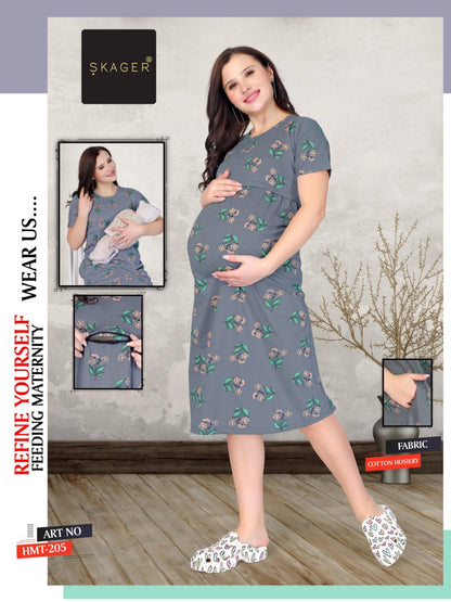 Hmt Vol 2 Maternity Short Skager Cotton Feeding Night Gown Wholesale Rate