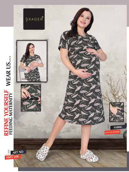 Hmt Vol 2 Maternity Short Skager Cotton Feeding Night Gown Wholesale Rate