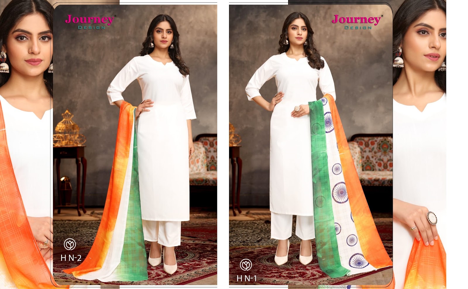 Hn 1-2 Independence Journey Design Modal Chanderi Readymade Pant Style Suits Supplier