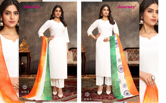 Hn 1-2 Independence Journey Design Modal Chanderi Readymade Pant Style Suits Supplier