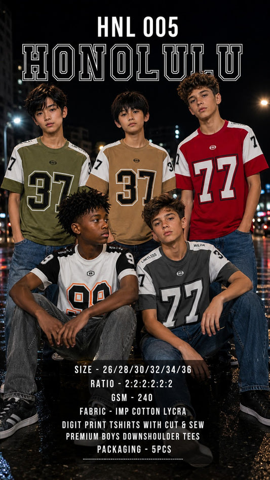 Hnl 005 Honolulu Cotton Boys Tshirt Manufacturer Gujarat