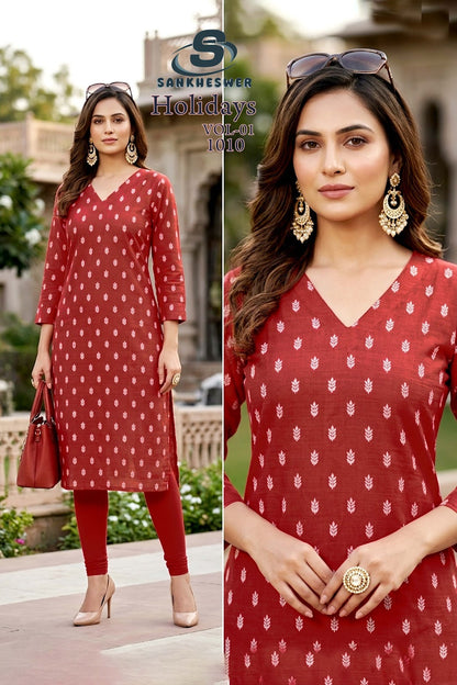Holidays Vol 1 Sankheswer Knee Length Kurtis Manufacturer