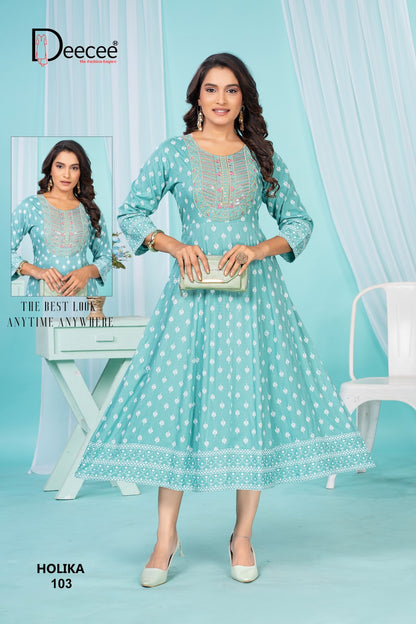 Holika Deecee Rayon 14Kg Anarkali Kurtis Exporter Ahmedabad