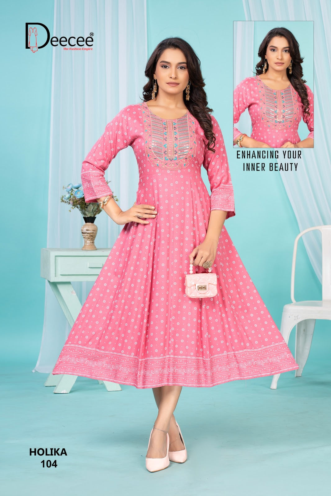 Holika Deecee Rayon 14Kg Anarkali Kurtis Exporter Ahmedabad