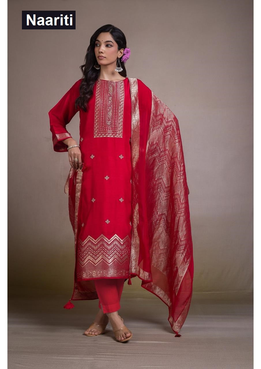 Homi 2786 Naariti Silk Jacquard Pant Style Suits Manufacturer Ahmedabad