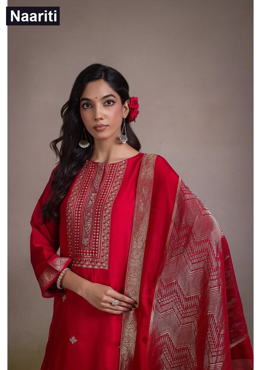 Homi 2786 Naariti Silk Jacquard Pant Style Suits Manufacturer Ahmedabad
