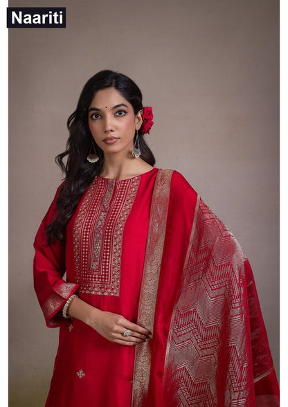 Homi 2786 Naariti Silk Jacquard Pant Style Suits Manufacturer Ahmedabad