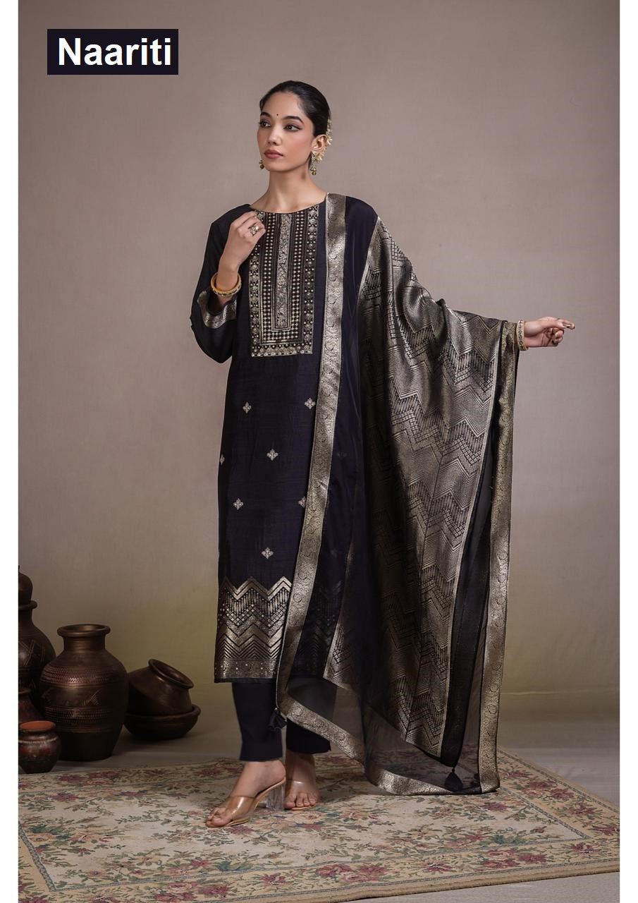 Homi 2786 Naariti Silk Jacquard Pant Style Suits Manufacturer Ahmedabad
