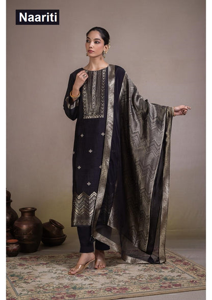 Homi 2786 Naariti Silk Jacquard Pant Style Suits Manufacturer Ahmedabad