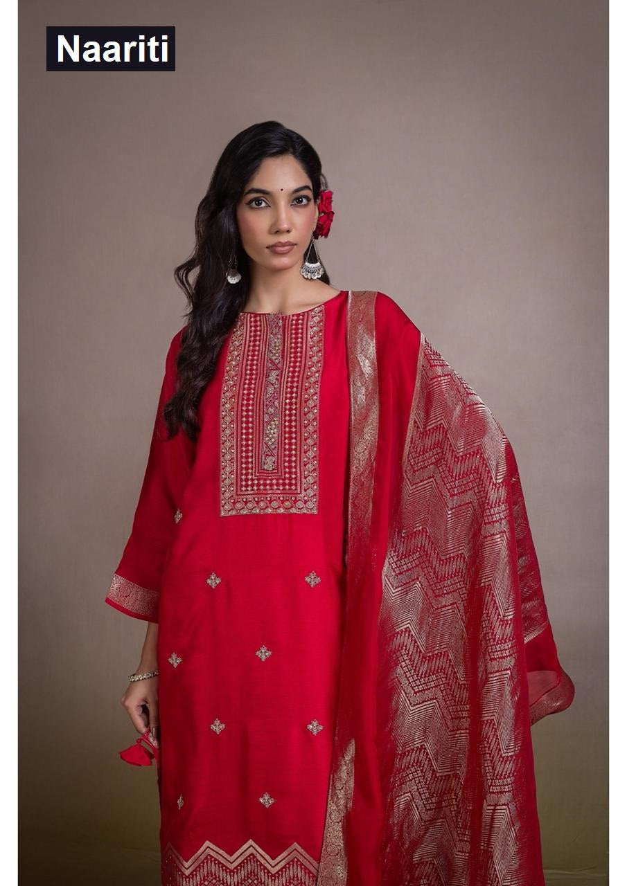 Homi 2786 Naariti Silk Jacquard Pant Style Suits Manufacturer Ahmedabad