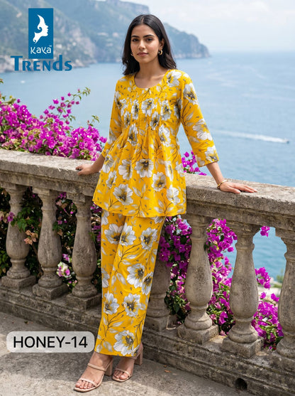 Honey 2704 Kaya Trends Rayon Co Ord Set Wholesale Price