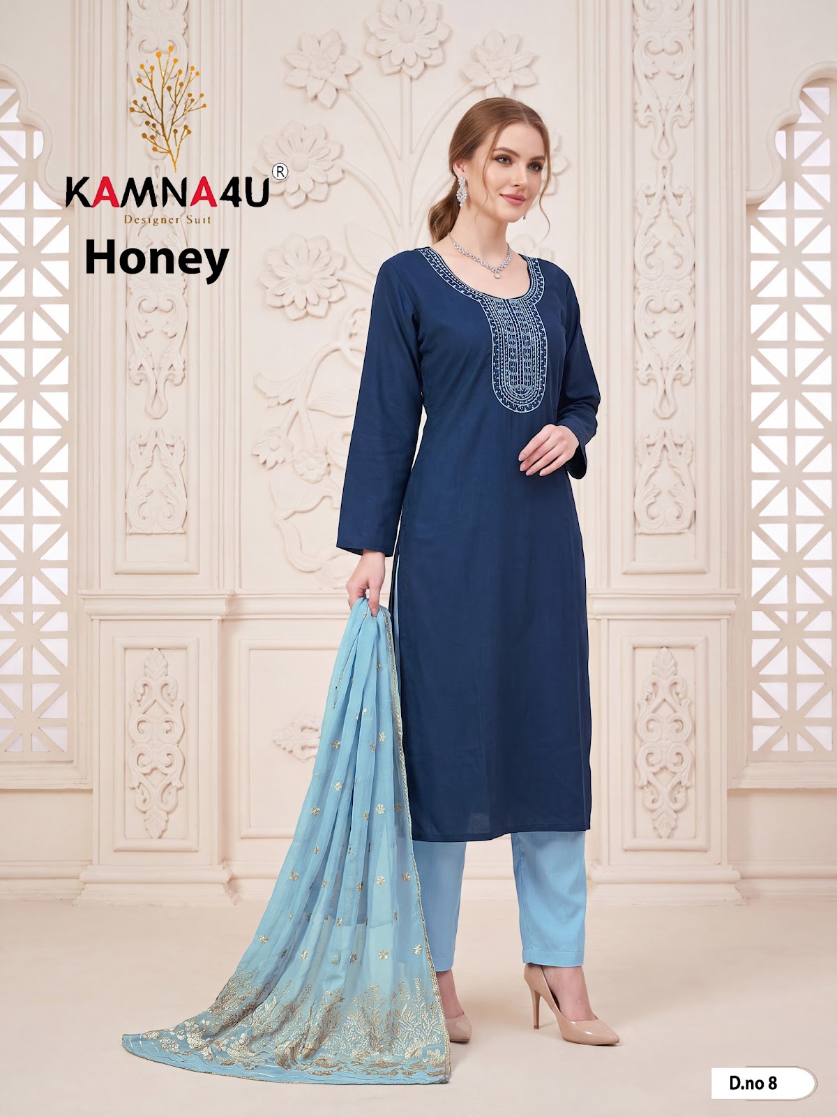 Honey Kamna4U Roman Readymade Pant Style Suits Wholesale Price