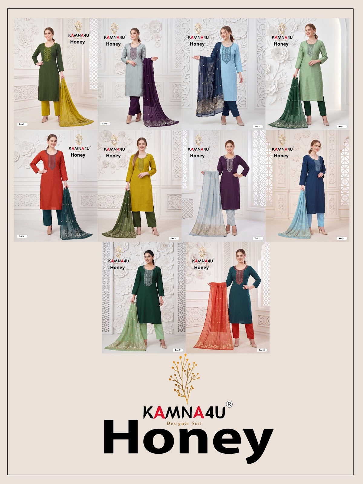 Honey Kamna4U Roman Readymade Pant Style Suits Wholesale Price