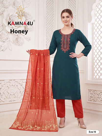 Honey Kamna4U Roman Readymade Pant Style Suits Wholesale Price