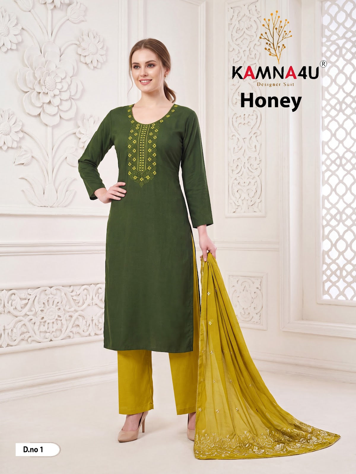 Honey Kamna4U Roman Readymade Pant Style Suits Wholesale Price