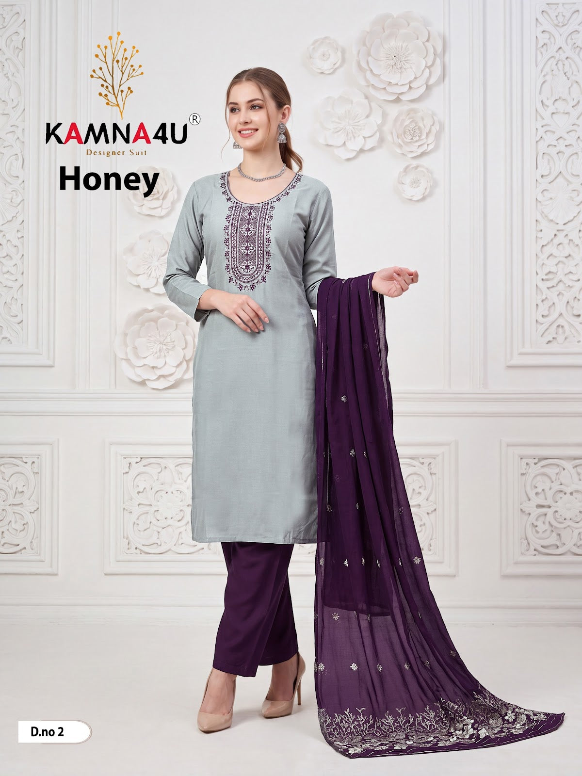 Honey Kamna4U Roman Readymade Pant Style Suits Wholesale Price