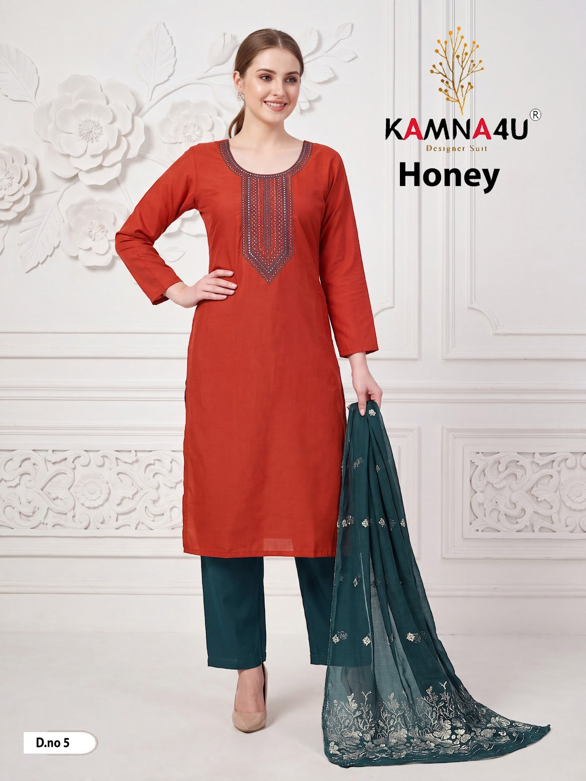Honey Kamna4U Roman Readymade Pant Style Suits Wholesale Price