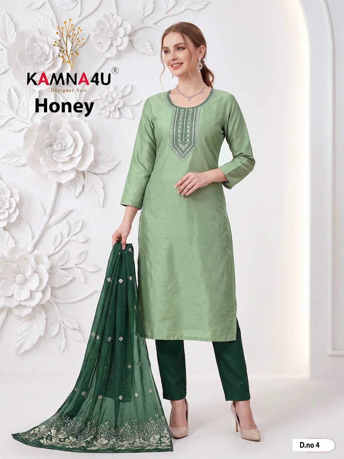 Honey Kamna4U Roman Readymade Pant Style Suits Wholesale Price