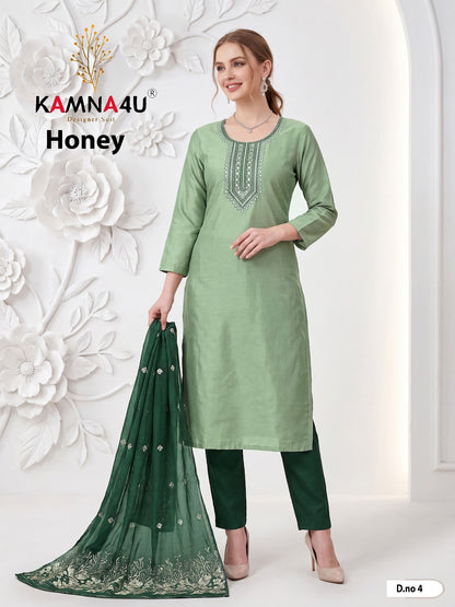 Honey Kamna4U Roman Readymade Pant Style Suits Wholesale Price