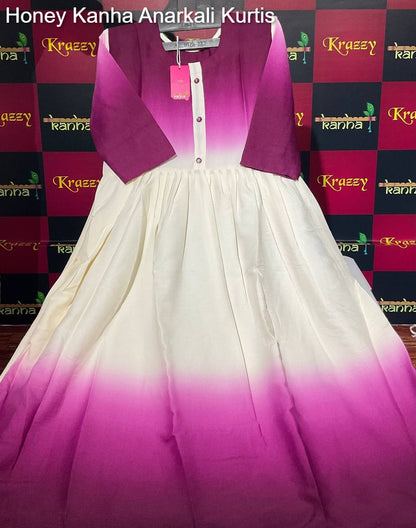 Honey Kanha Wrinkle Anarkali Kurtis Wholesale