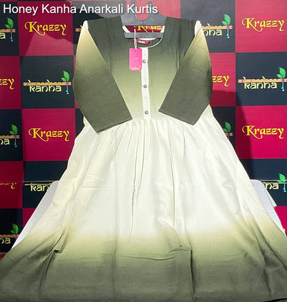Honey Kanha Wrinkle Anarkali Kurtis Wholesale