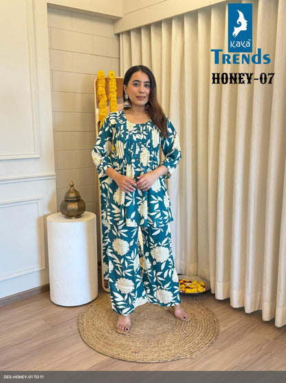 Honey Kaya Rayon Co Ord Set Supplier