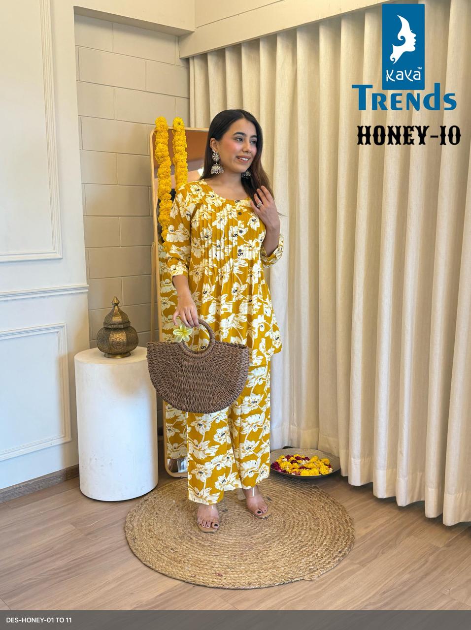 Honey Kaya Rayon Co Ord Set Supplier