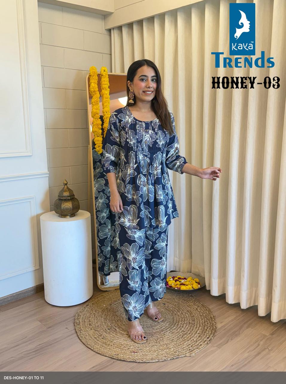 Honey Kaya Rayon Co Ord Set Supplier
