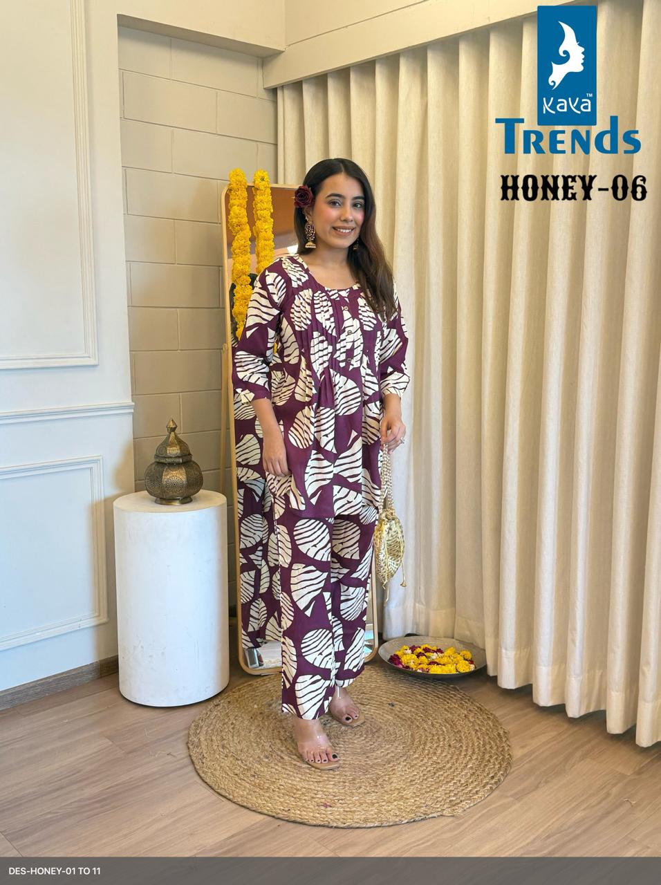 Honey Kaya Rayon Co Ord Set Supplier