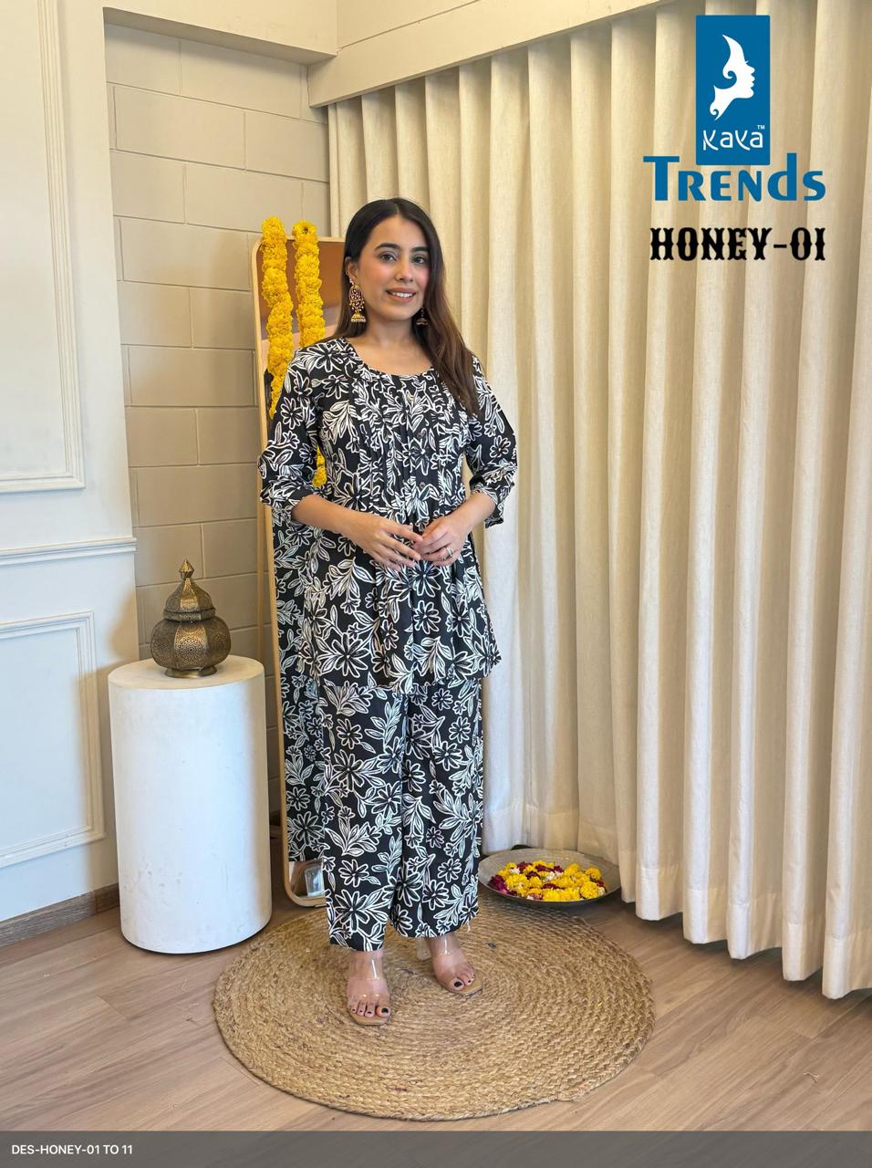 Honey Kaya Rayon Co Ord Set Supplier