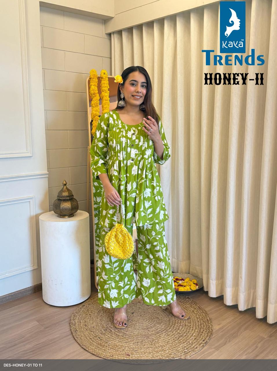 Honey Kaya Rayon Co Ord Set Supplier