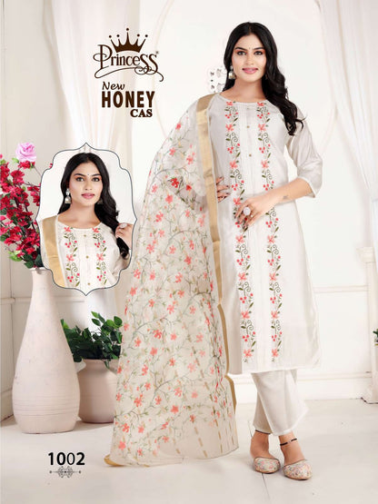 Honey Princess Creation Roman Silk Readymade Pant Style Suits Wholesaler Ahmedabad