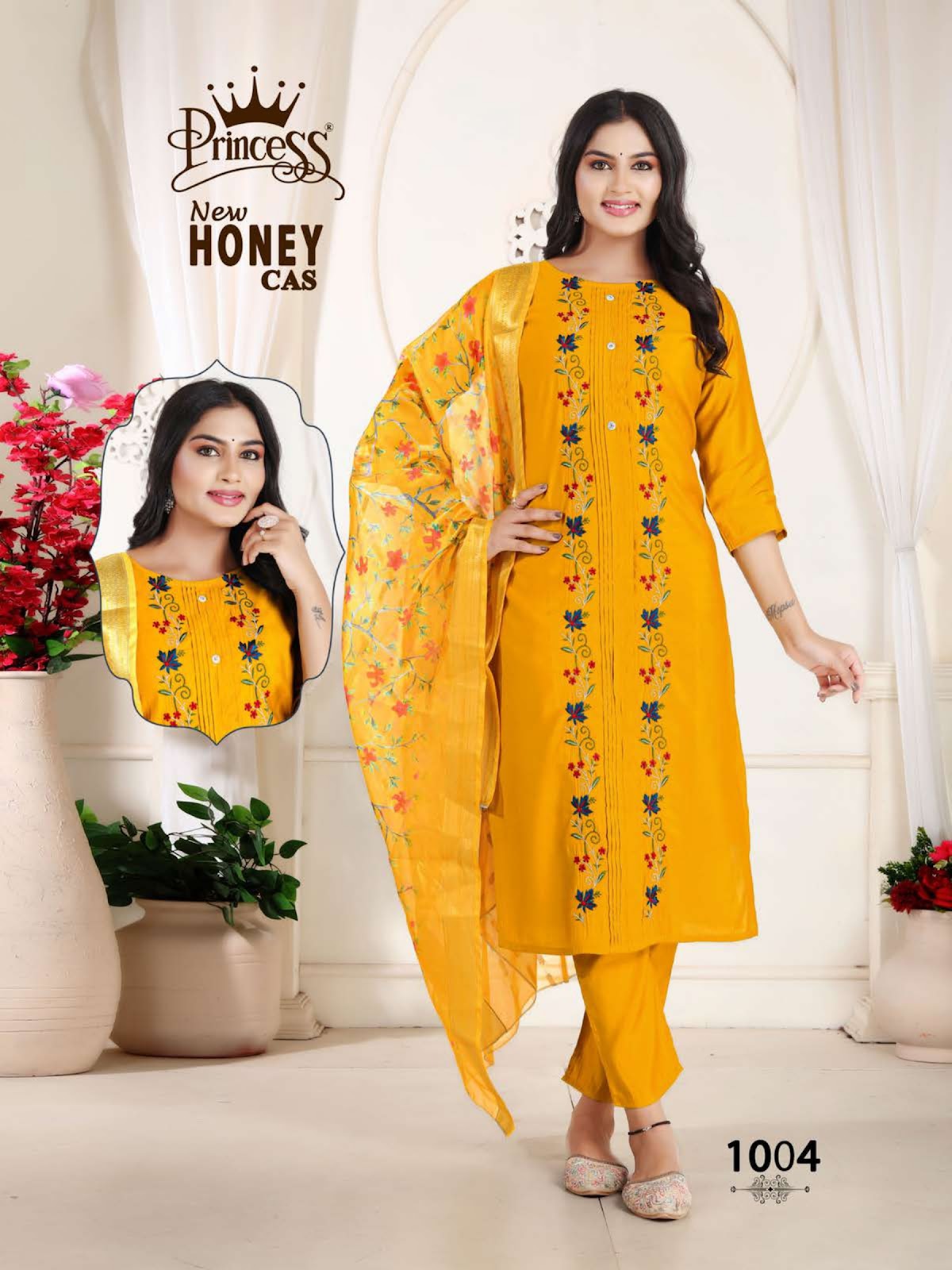 Honey Princess Creation Roman Silk Readymade Pant Style Suits Wholesaler Ahmedabad