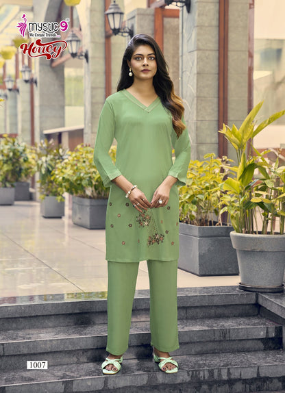 Honey Vol 1 Mystic 9 Viscose Slub Co Ord Set Wholesale Price